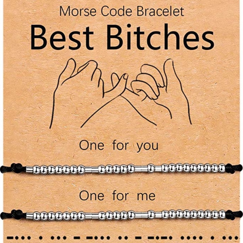 Best Bitches Bracelets Morse Code (2pc)